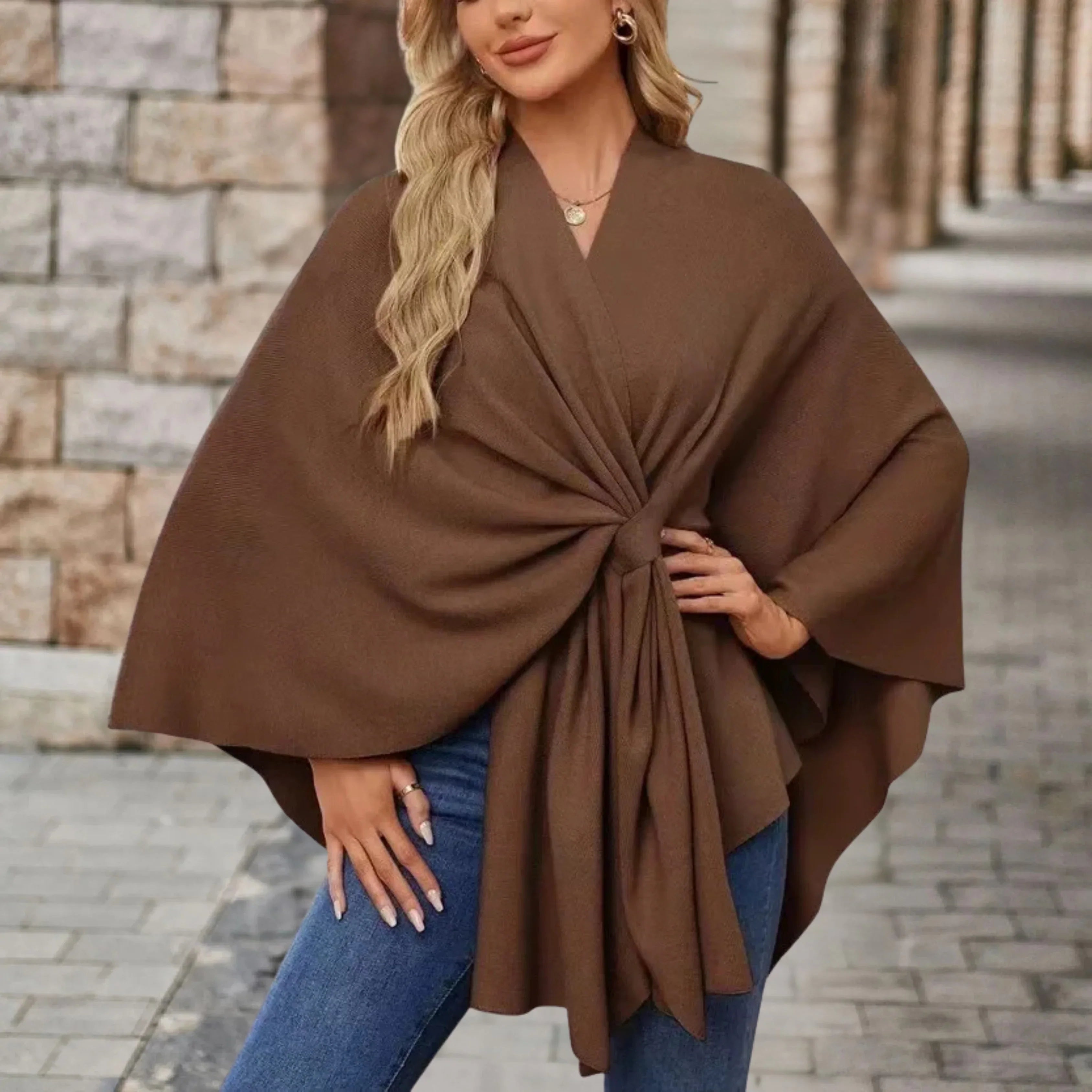 Yvette™ | Elegant Draped Poncho