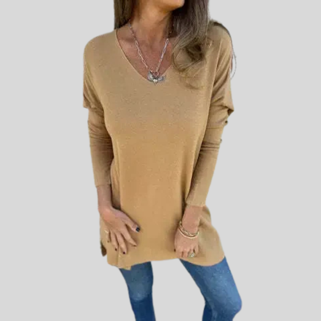 Leona™ | Relaxed V-Neck Knit Tunic