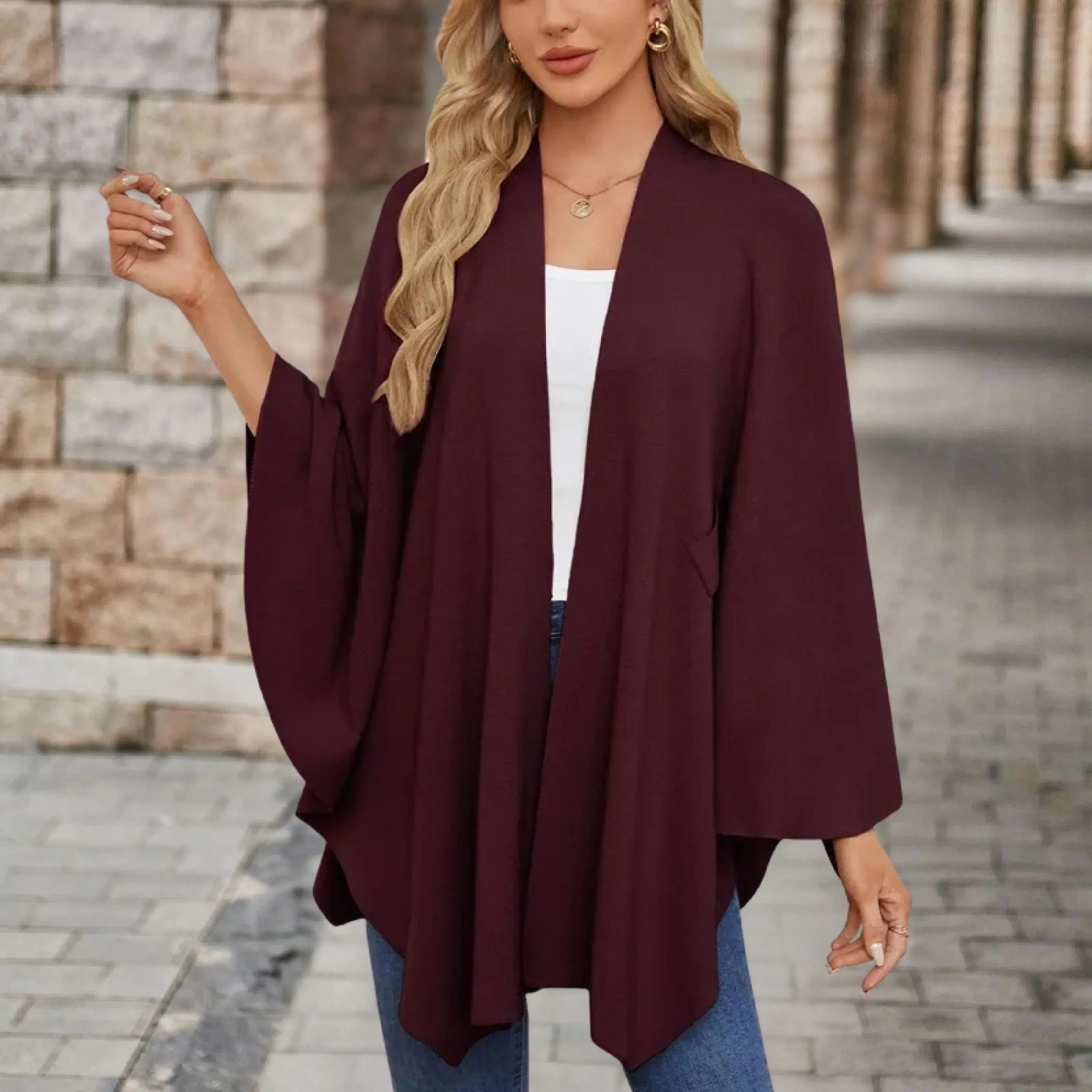 Yvette™ | Elegant Draped Poncho