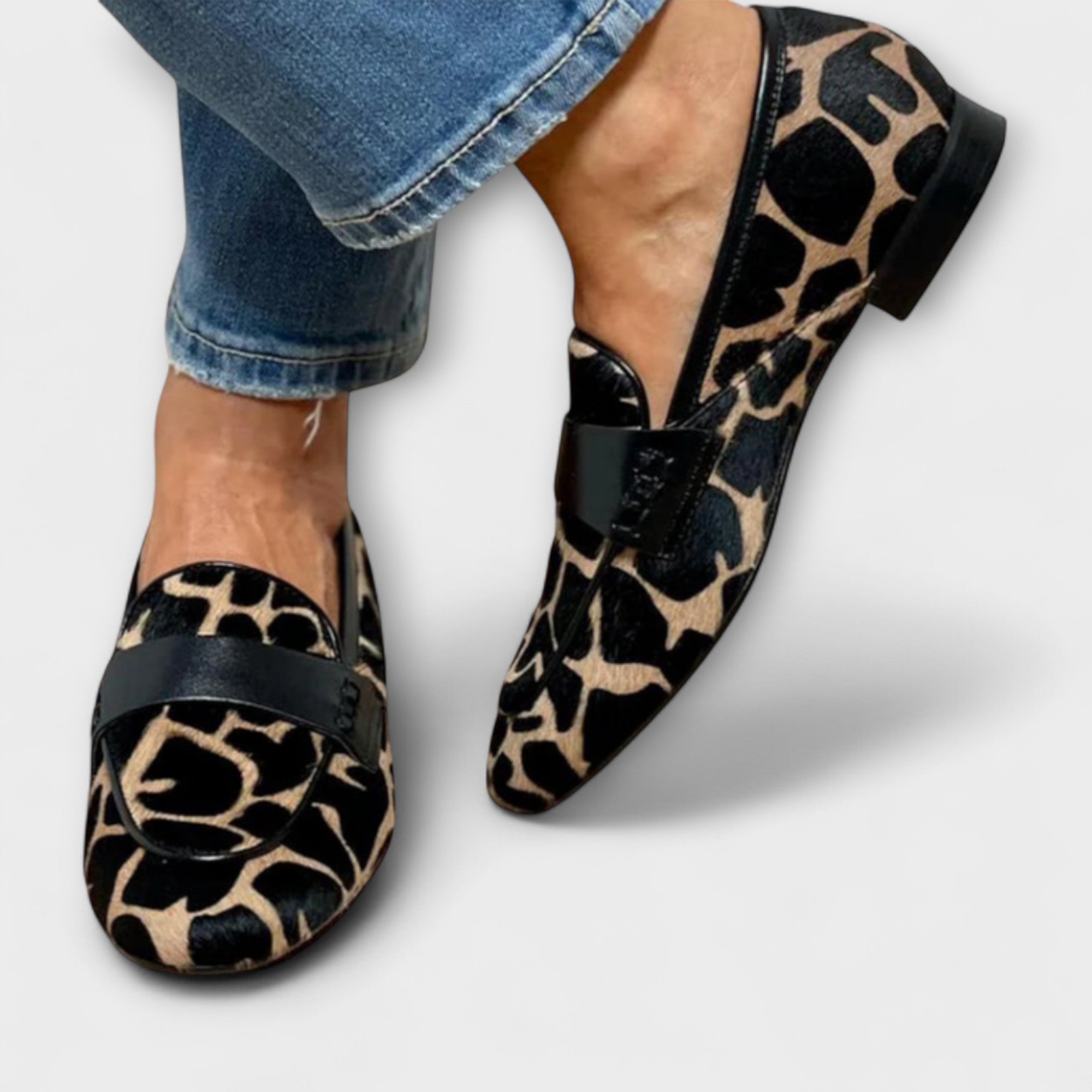 Leopard Print Suede Loafers